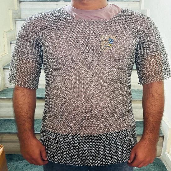 Алюминиевый кольчужный хауберк Средневековая кольчуга с заклепками