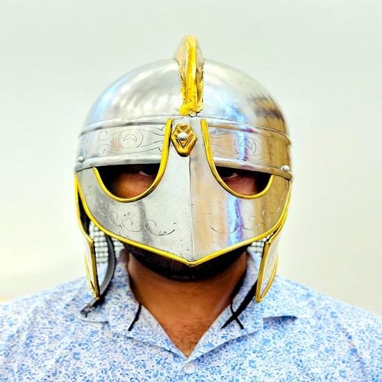 Шлем кольчужный викинг Средневековый рыцарь Косплей Доспехи Шлем Нордический Латунный Костюм на Хэллоуин Подарок