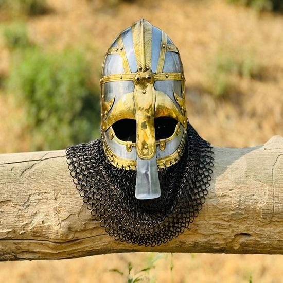 Кольчужный шлем викинга, вандал, Медуза, стальной и латунный шлем, кольчужный шлем ручной ковки, доспехи, лучший подарок